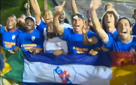 Cena da reportagem do Globo Esporte sobre o acesso do Galícia